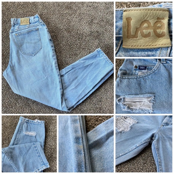 Vintage Lee rider jeans, hand distressed 💐 - Picture 4 of 4